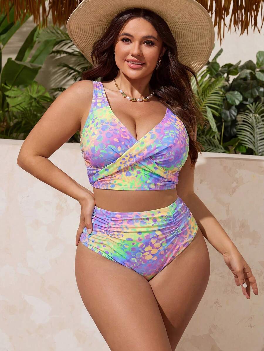 Gradient Leopard Plus size kupaći