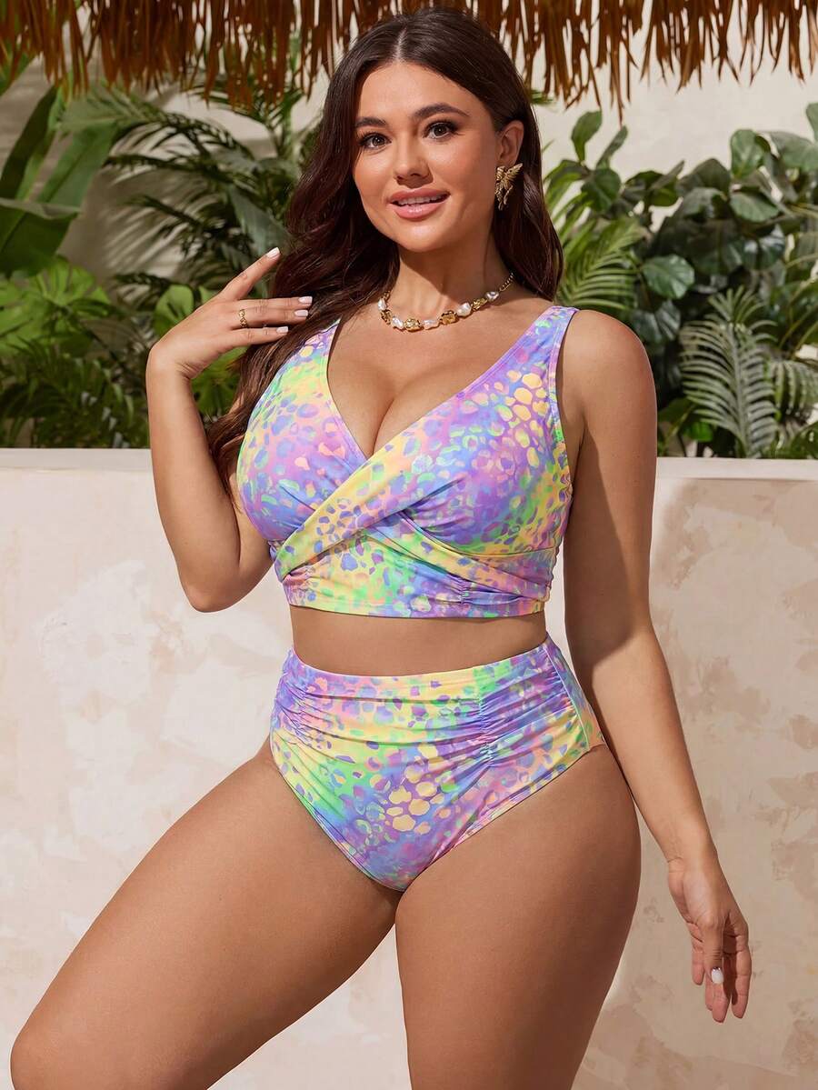 Gradient Leopard Plus size kupaći