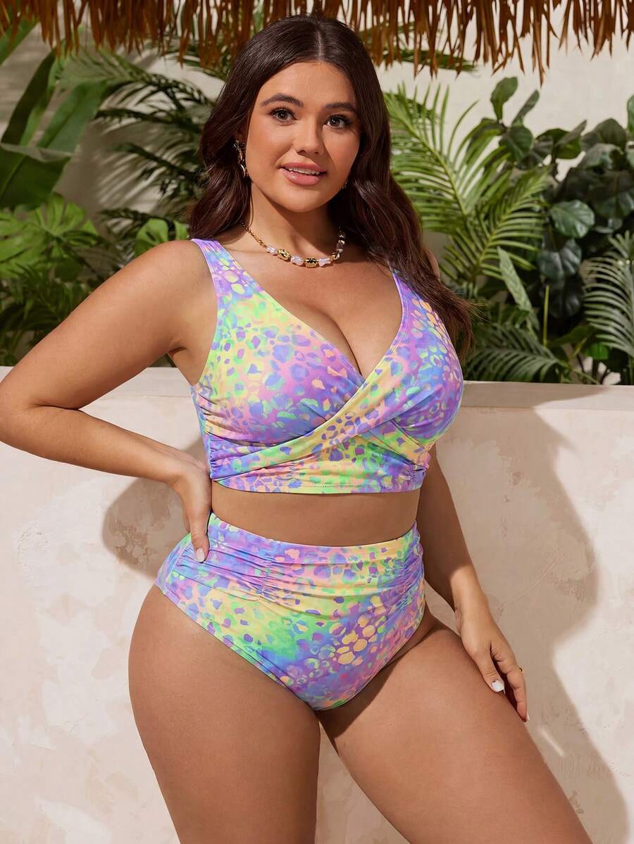 Gradient Leopard Plus size kupaći