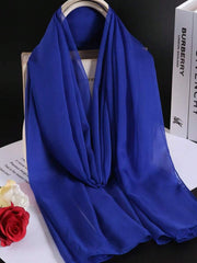 Jednobojni dugi hijab od šifona i poliestera