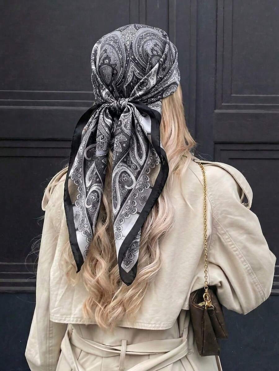 Ženska moderna svestrana marama šal sa printom, 27.6"X27.6", boho ležerni