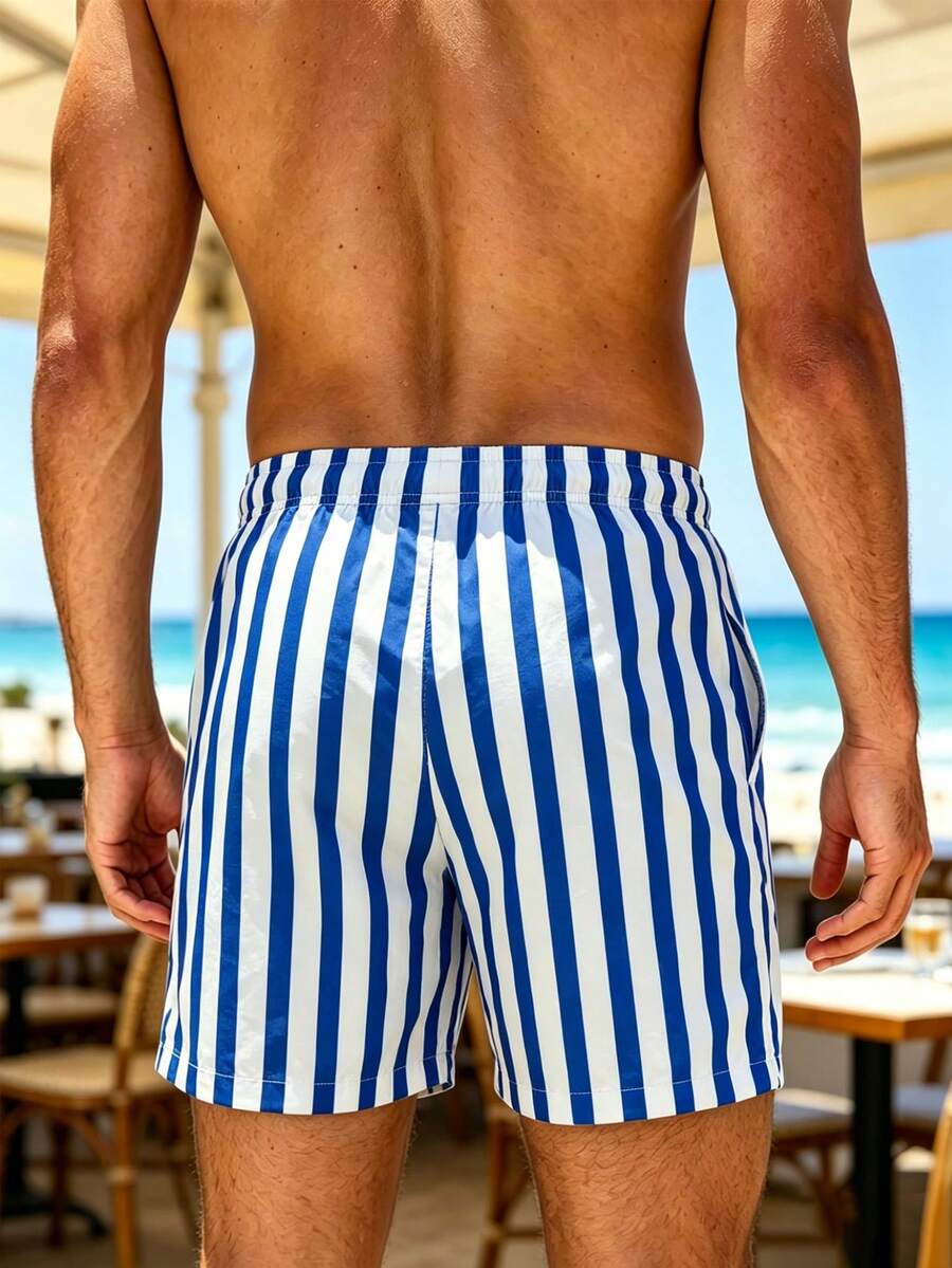 Muški šorts za plažu  i odmor sa perticom u struku, džepovima i gradijent bojama