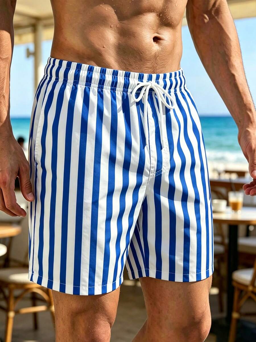 Muški šorts za plažu  i odmor sa perticom u struku, džepovima i gradijent bojama