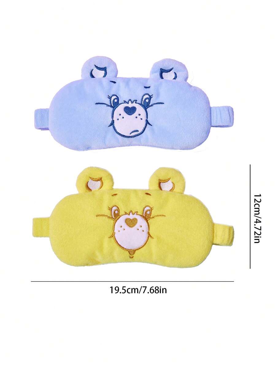 Care Bears slatka maska za spavanje sa vezenim medvedom, mekana, za blokiranje svetlosti