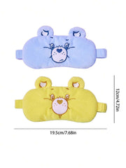 Care Bears slatka maska za spavanje sa vezenim medvedom, mekana, za blokiranje svetlosti