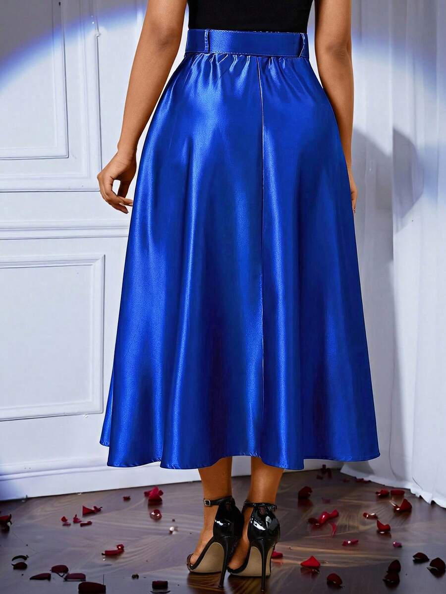 Lady elegantna plisirana suknja jednobojna