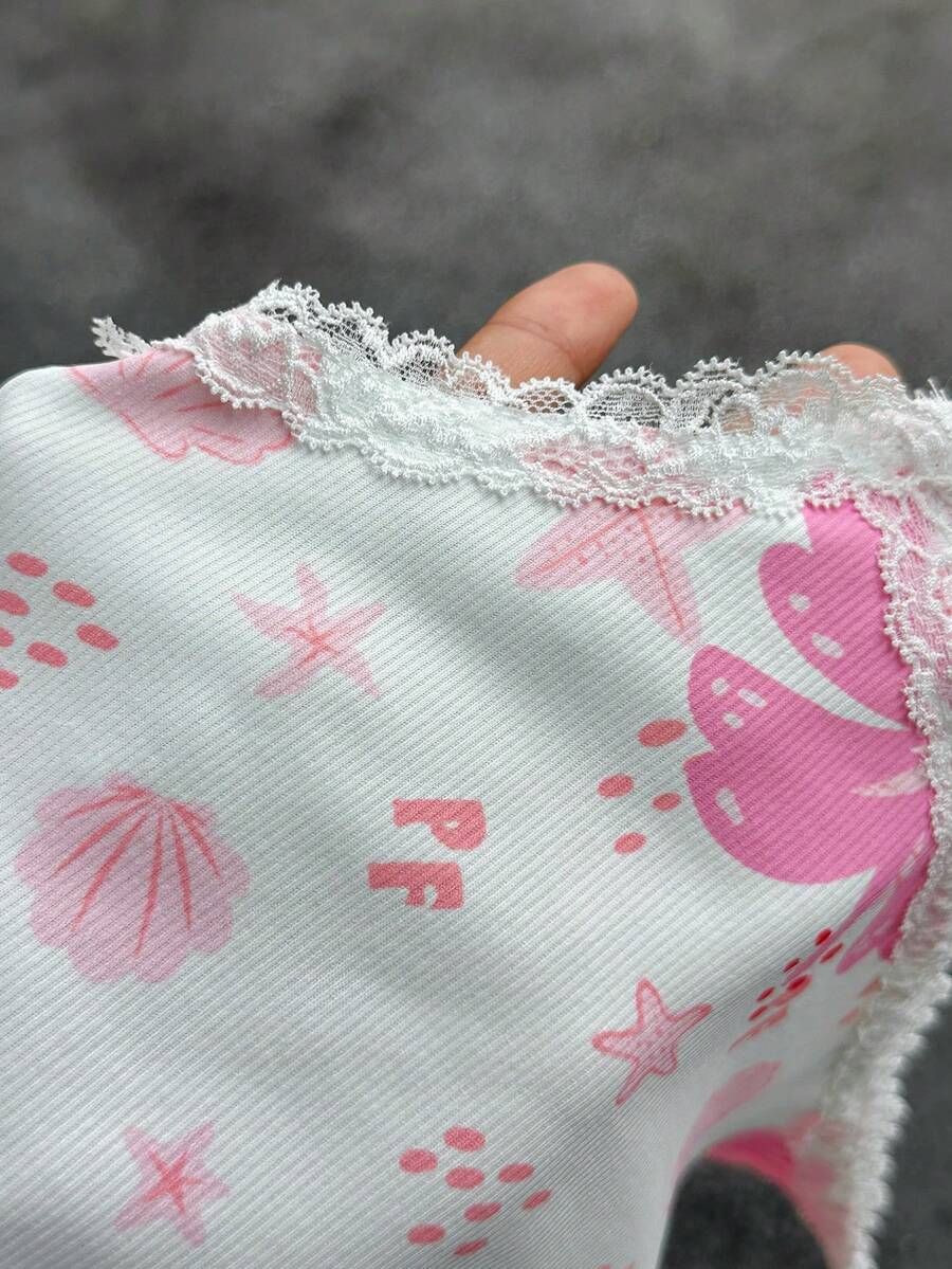 Ženski komplet  Majica sa Čipkastim Rubom i Prugaste Pantalone