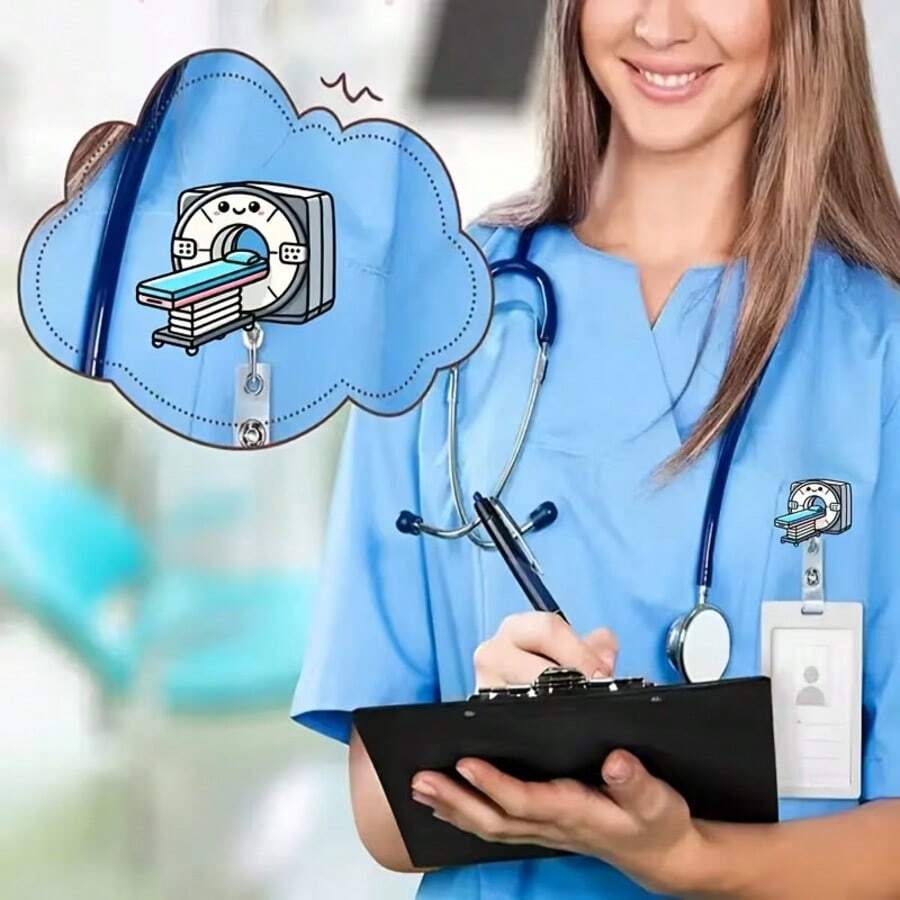 Akrilni držač za ID bedž - 2D crtani dizajn medicinske sestre
