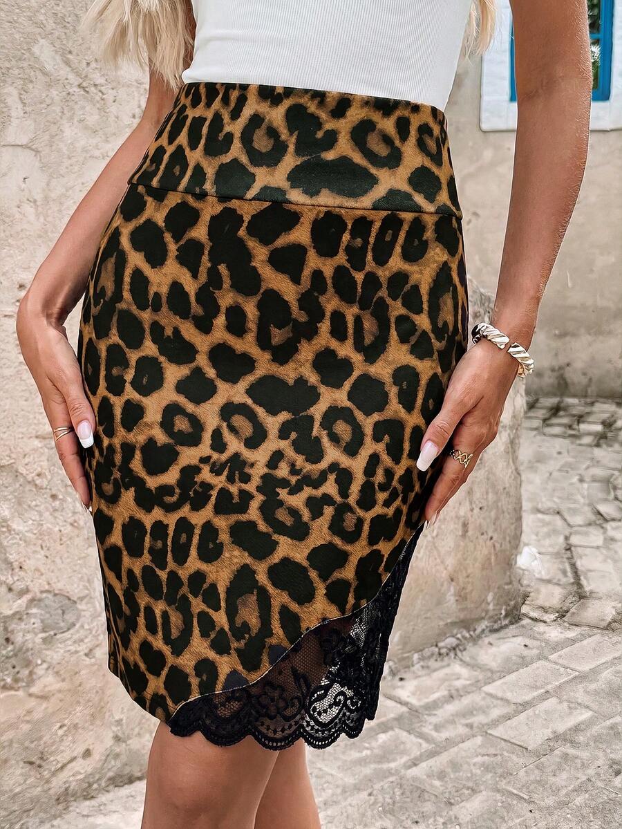 Ženska Elegantna Suknja sa Čipkastim Umetkom