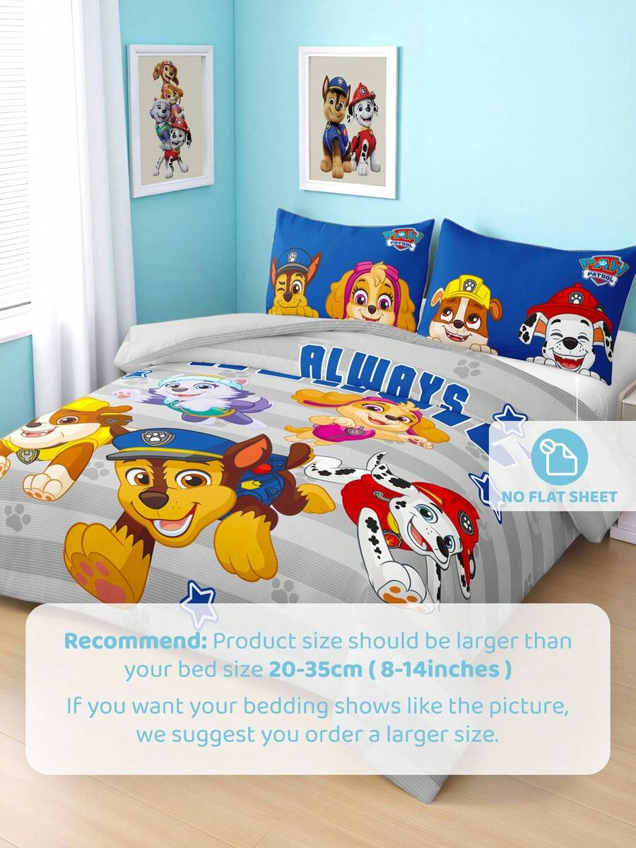 PAW Patrol Set od 3 komada jorgan-navlaka sa printom, od brušene tkanine, mekana i topla