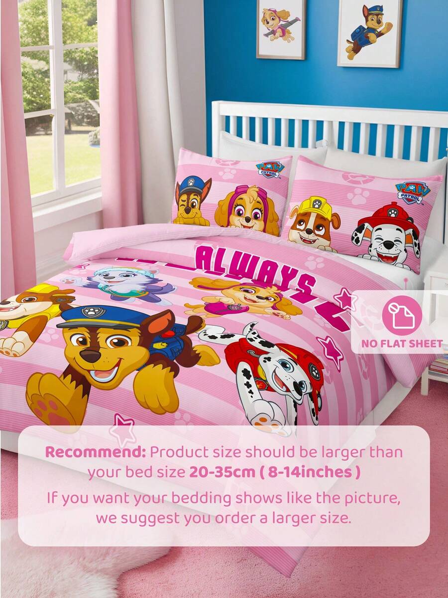 PAW Patrol Set od 3 komada jorgan-navlaka sa printom, od brušene tkanine, mekana i topla
