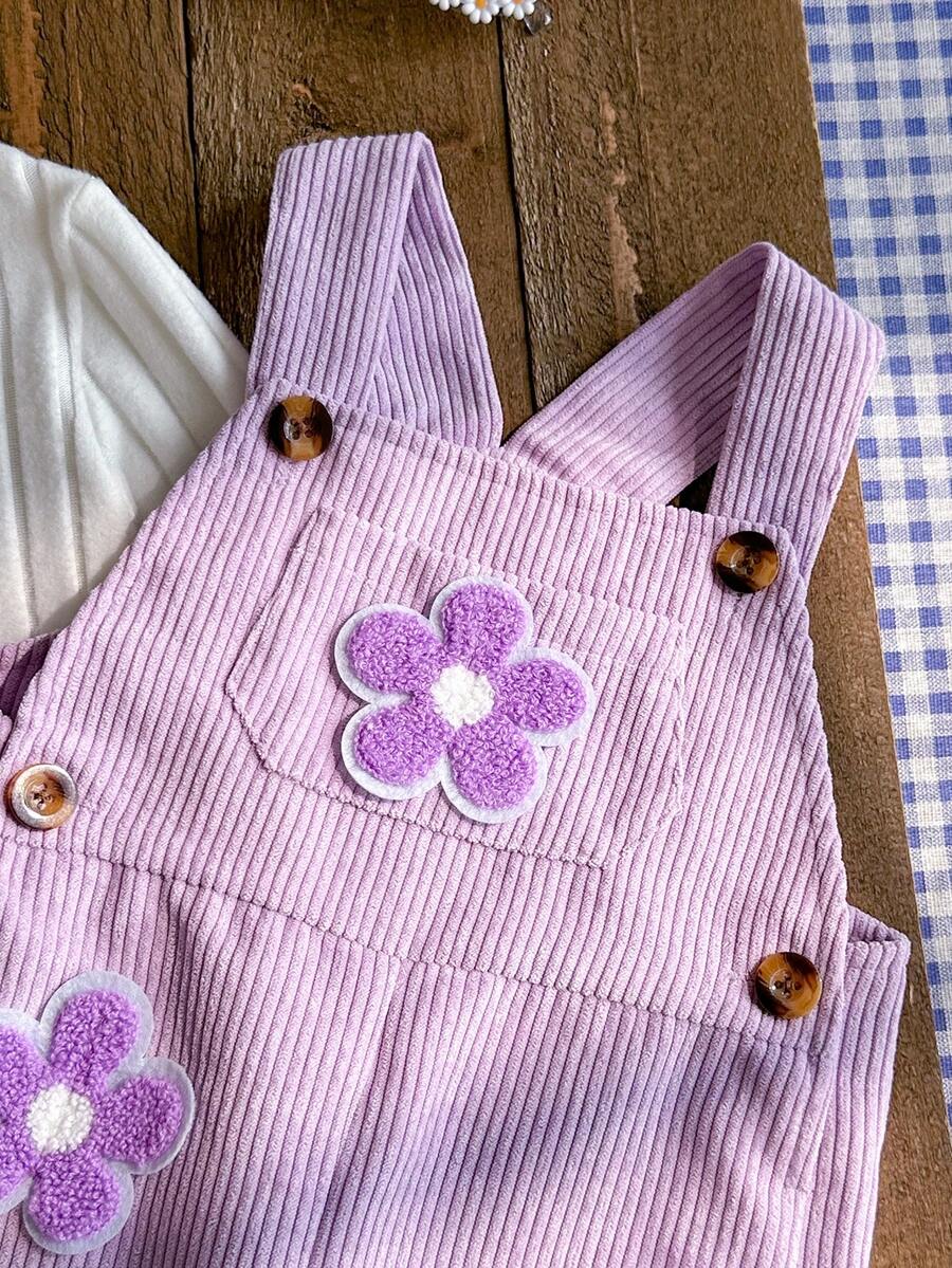 2 kom/set dečiji kombinezon za devojčice, jednobojan top dugih rukava i kratke pantalone sa preklopom