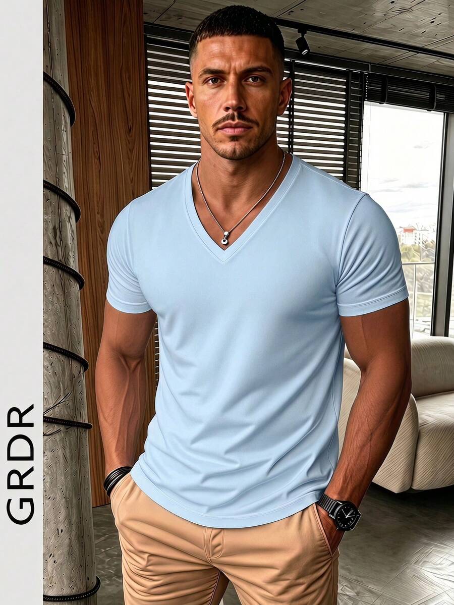 GRDR muška moderna majica kratkih rukava sa V-izrezom