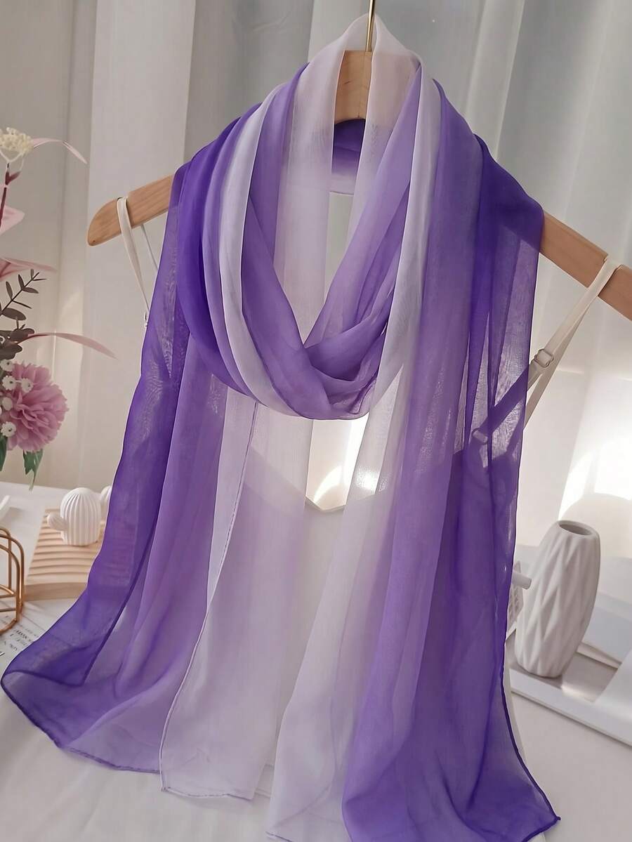Elegantan ombre šifon šal, lagan i prozračan, visokokvalitetni
