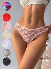 5 kom ženskih gaćica trouglastog kroja sa mašnom i čipkom, romantični seksi donji veš