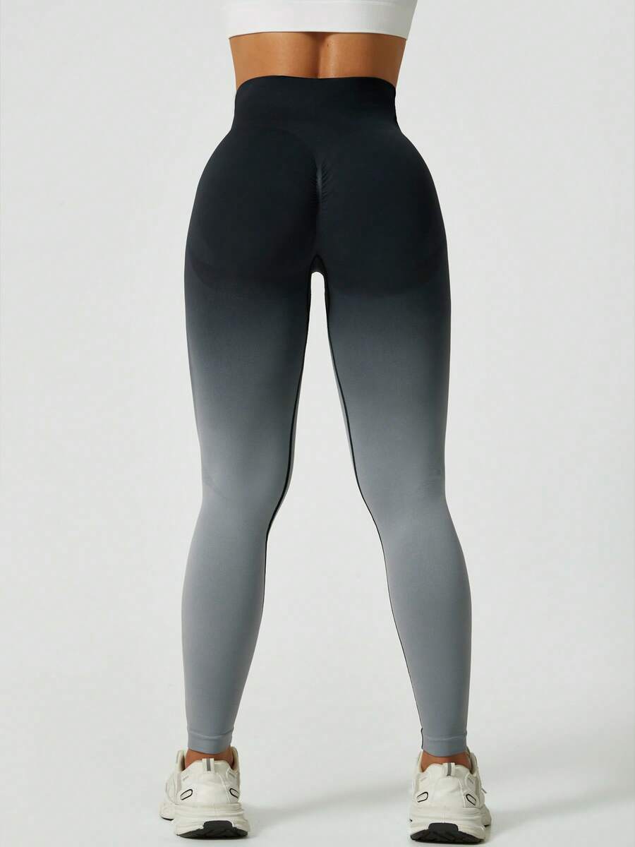 Ženske modne ombre pantalone za jogu  za trening, bešavne uske helanke sa visokim strukom