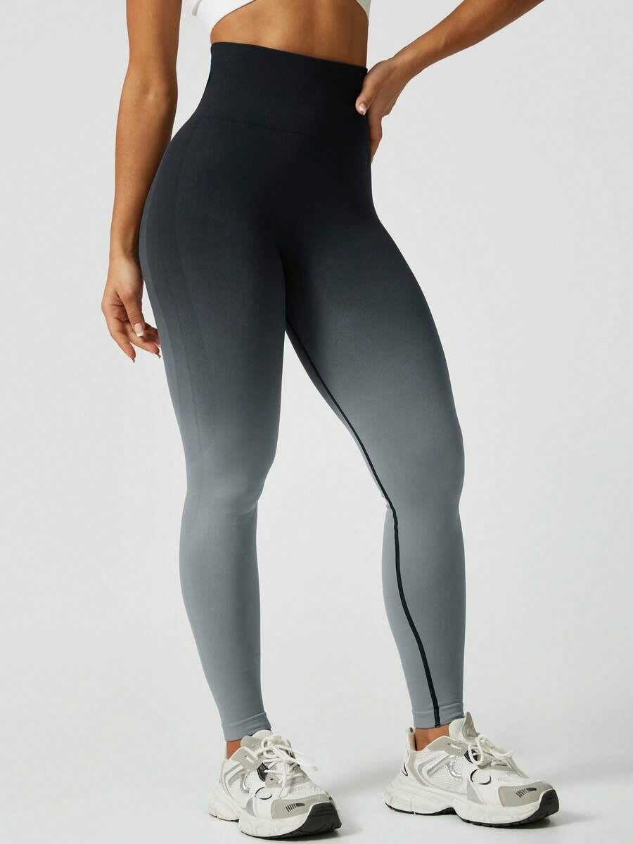 Ženske modne ombre pantalone za jogu  za trening, bešavne uske helanke sa visokim strukom