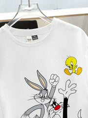 LOONEY TUNES Muška ležerna streetwear majica kratkih rukava sa crtanim printom