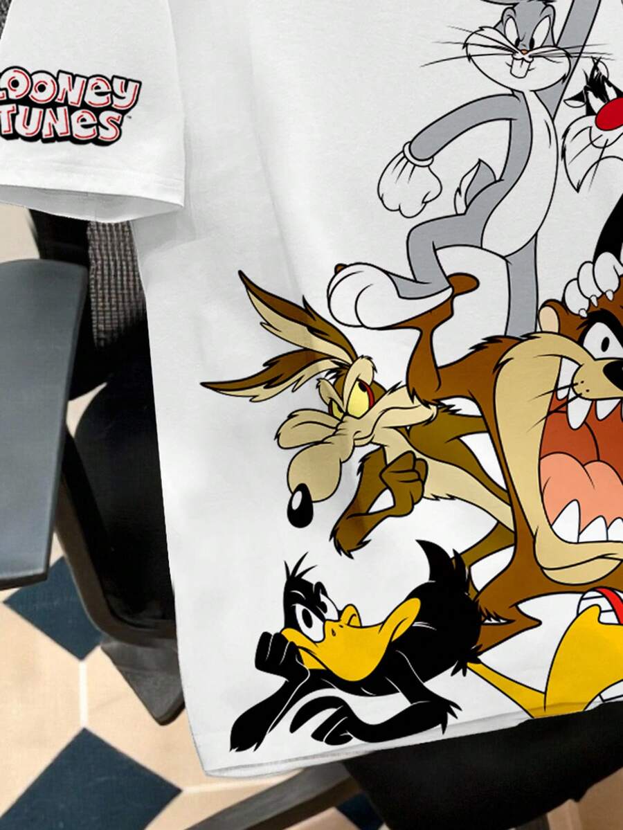 LOONEY TUNES Muška ležerna streetwear majica kratkih rukava sa crtanim printom