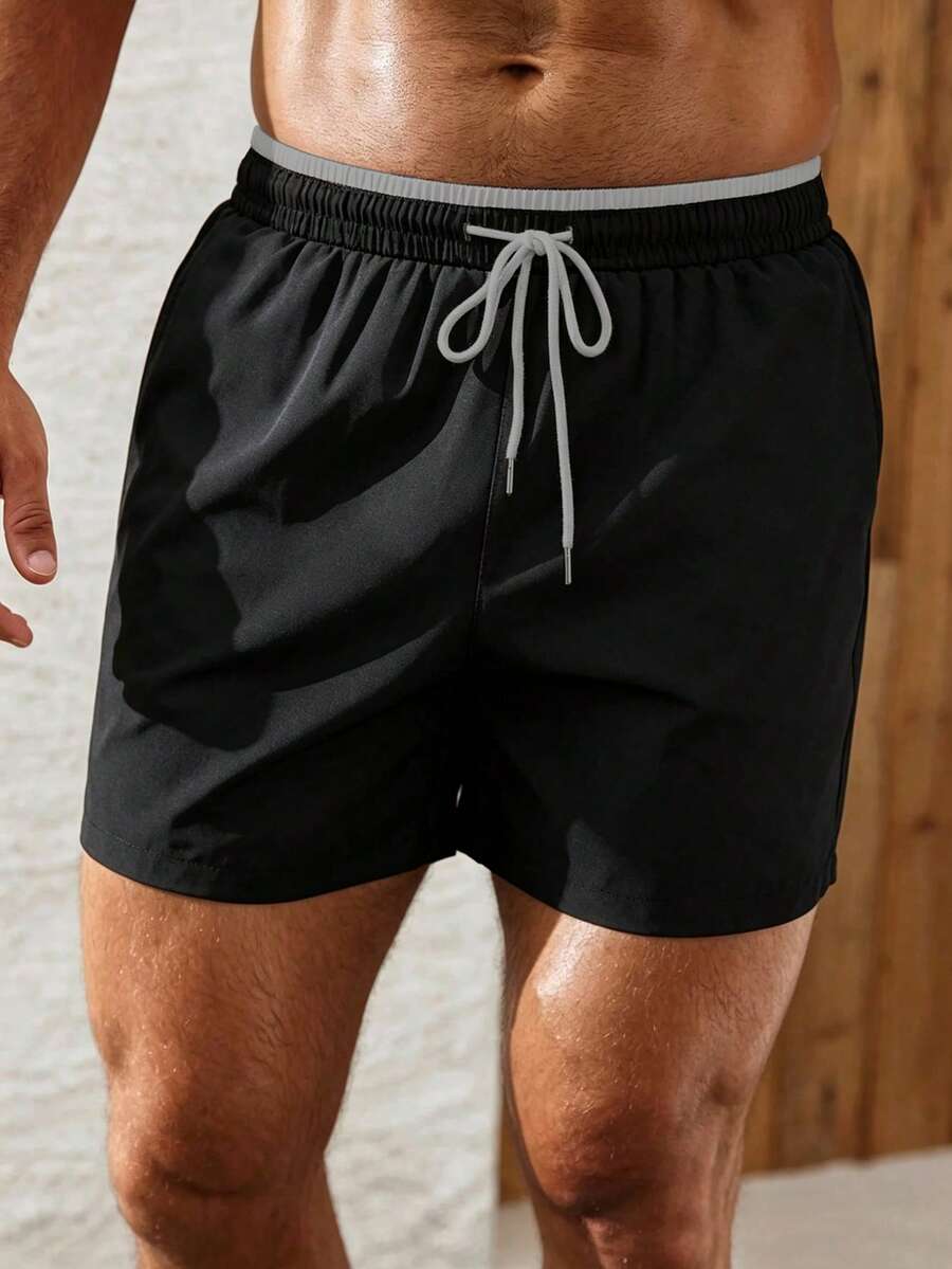 Muški šorts za plažu sa ombre efektom, perticom za struk i džepovima