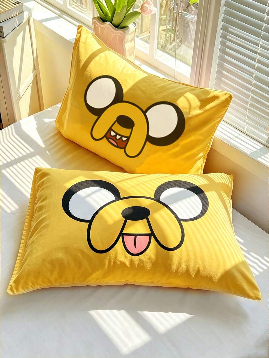 ADVENTURE TIME Set od 3 komada slatkih jorgan-navlaka sa crtanim printom, od brušenog materijala, mekan i topao