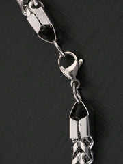 Modna hip hop narukvica od nerđajućeg čelika sa dvostrukim redom lanaca