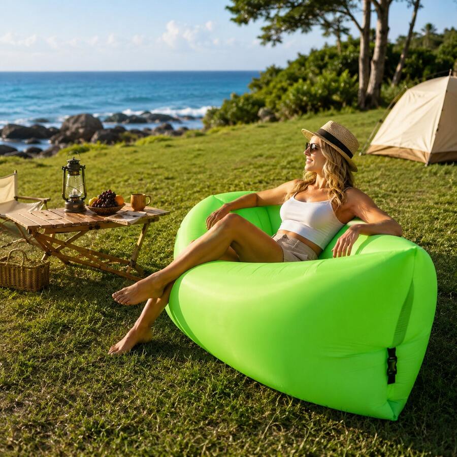 Prenosiva sofa ležaljka sa torbom za odlaganje, bez potrebe za pumpom