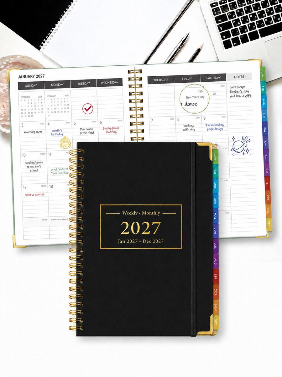BUBU 2027 planer, knjiga za planiranje sa nedeljnim i mesečnim rasporedom