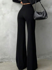 Ženske Elegantne Pantalone –  Ravni Kroj, Prirodni Struk