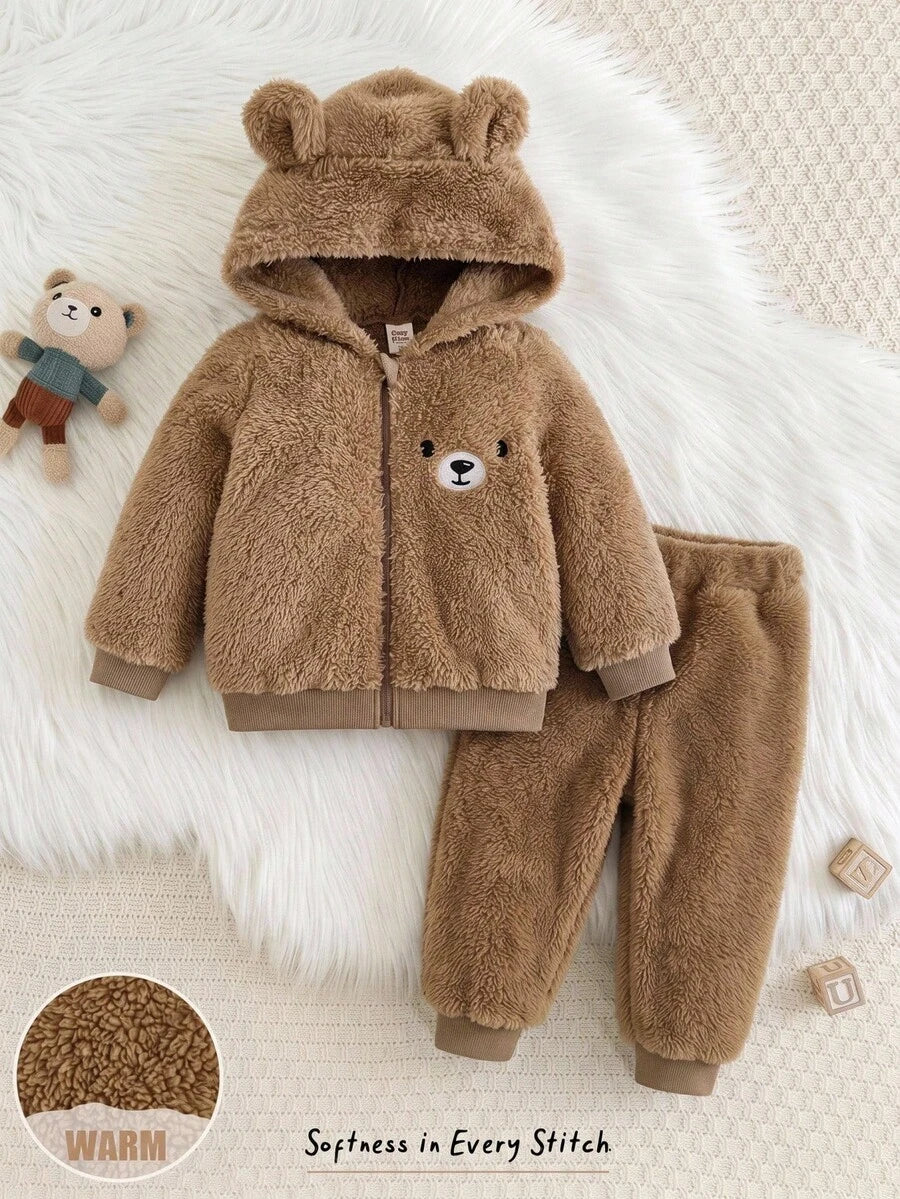 Set od 2 komada za bebe dečaka sa crtanom dinosaurus grafikom i kapuljačom