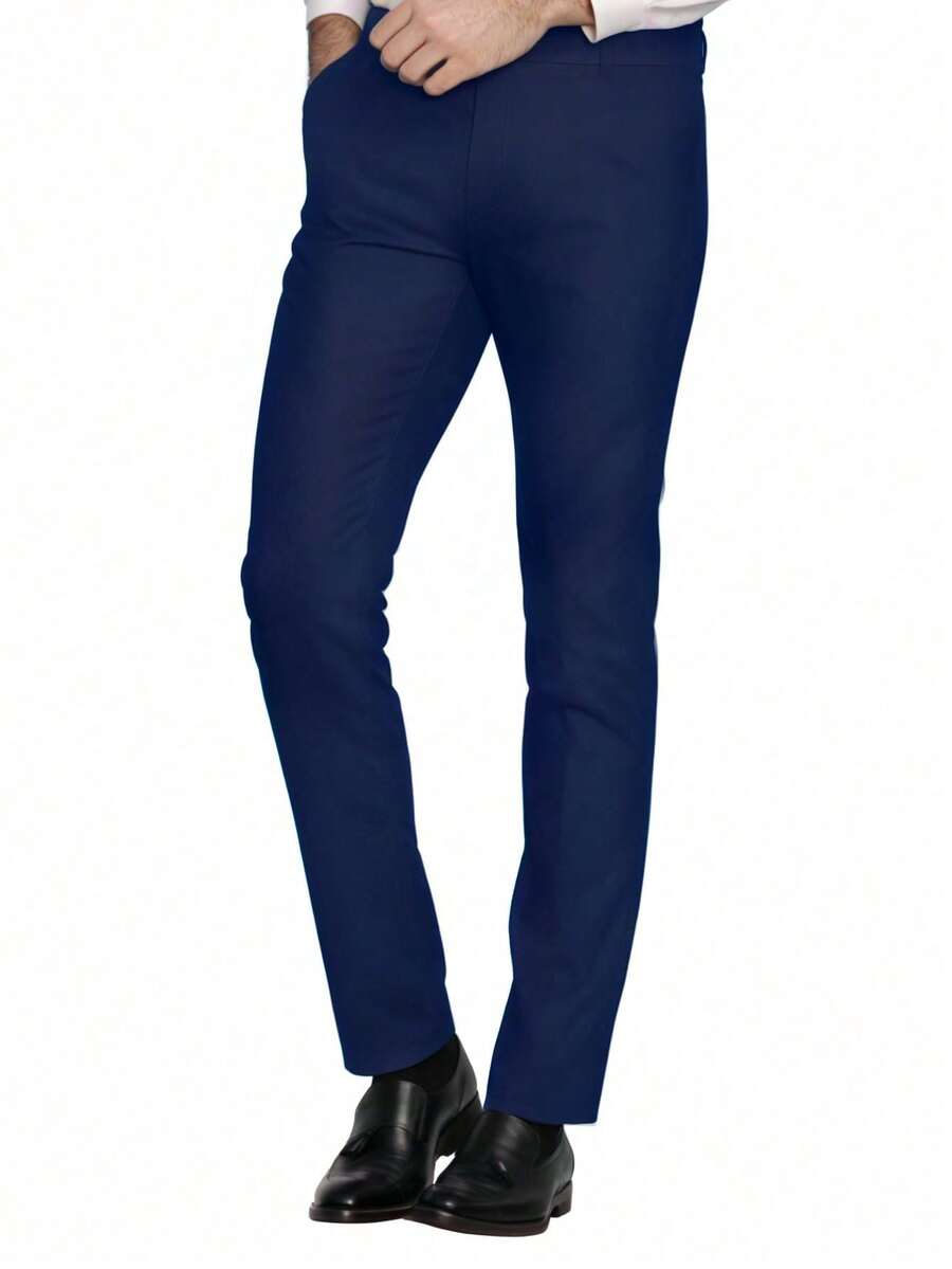 Muški poslovni komplet od 3 dela, uključuje sako, prsluk i pantalone, jednobojni, slim fit