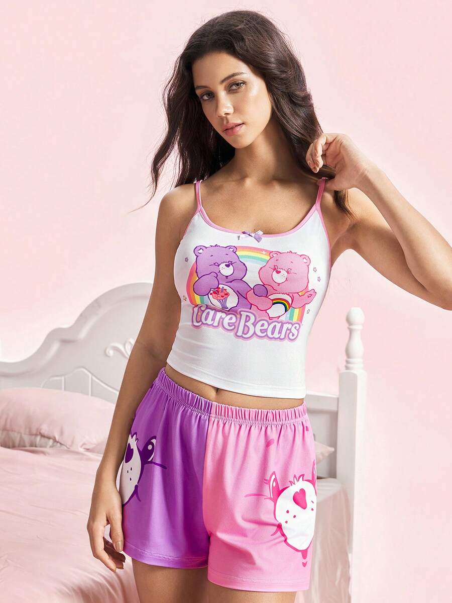Care Bears Ženski ležerni set za spavanje sa topom na bretele i šorts