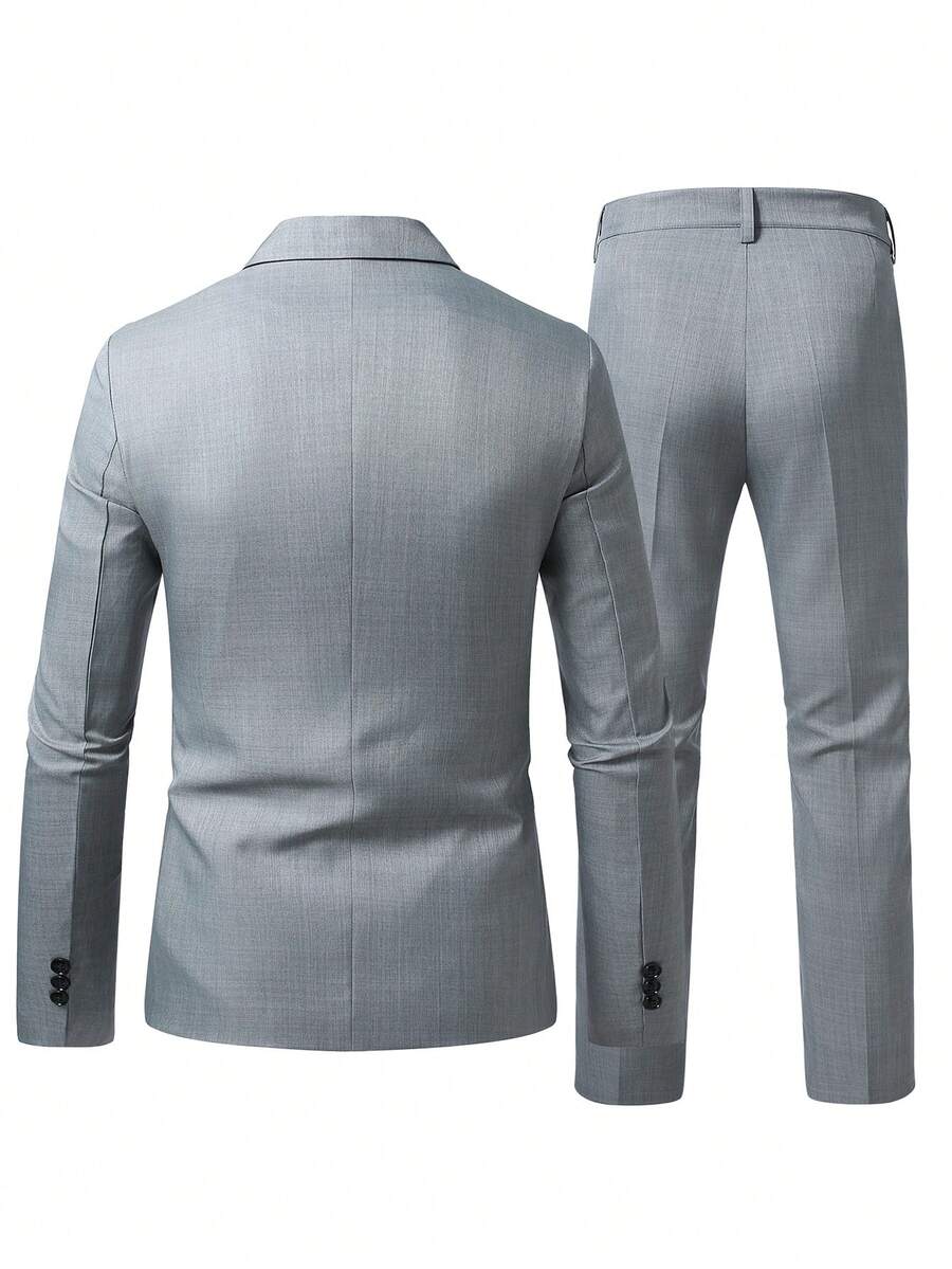 Muški poslovno-ležerni komplet  sa dugim rukavima, sako na kopčanje i ležerne pantalone sa džepovima