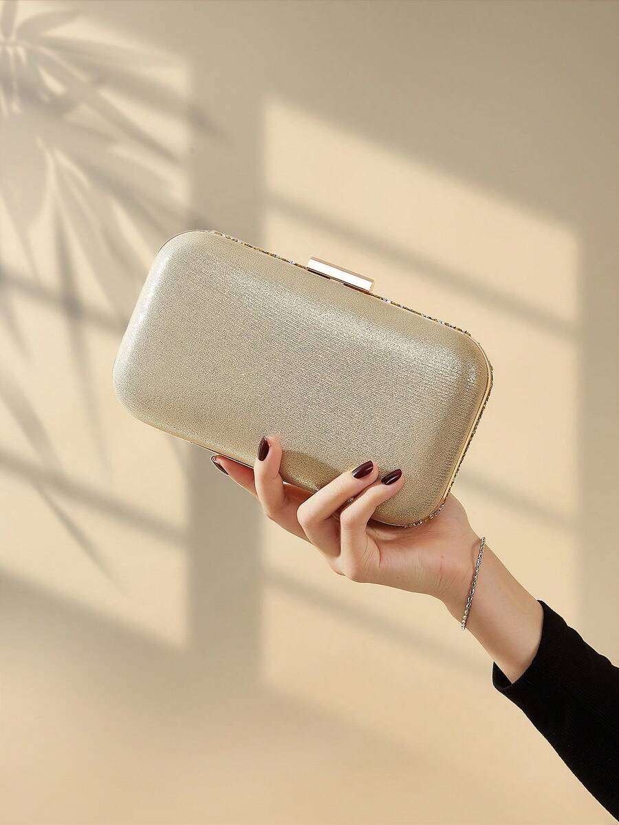 Luksuzna ženska kvadratna clutch torba sa sjajnim kristalima