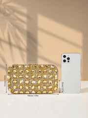 Luksuzna ženska kvadratna clutch torba sa sjajnim kristalima