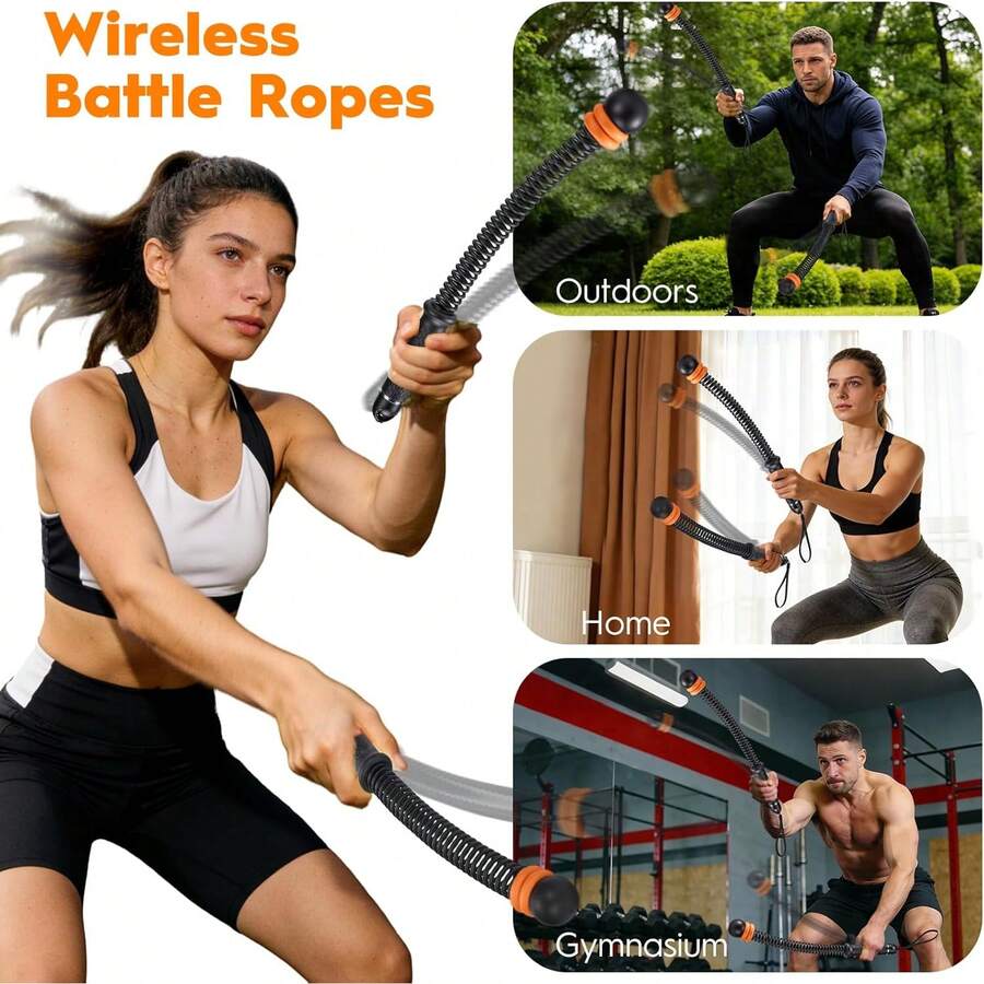 2 komada podesiva bežična battle rope