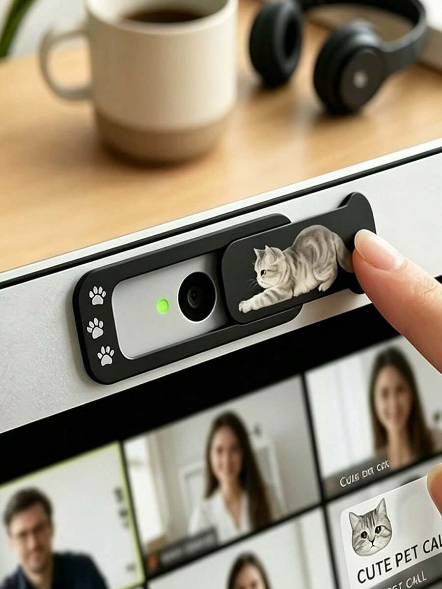 Slatka klizna zaštita za kameru laptopa sa printom mačke