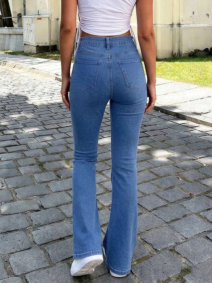 Ženske pantalone Y2K stila, jednobojne