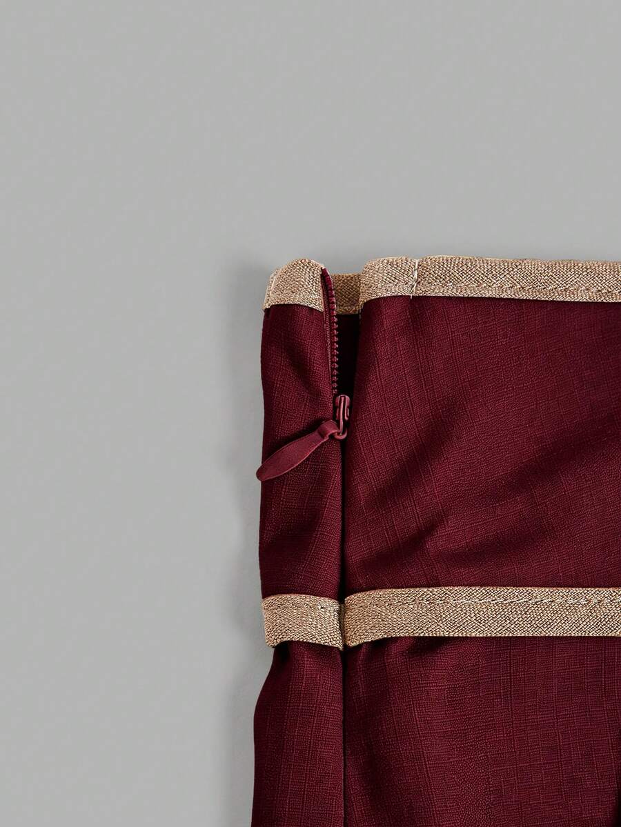 Elenzga Ženske duge pantalone širokih nogu jednobojne sa džepovima, rajsferšlusom i dugmetom