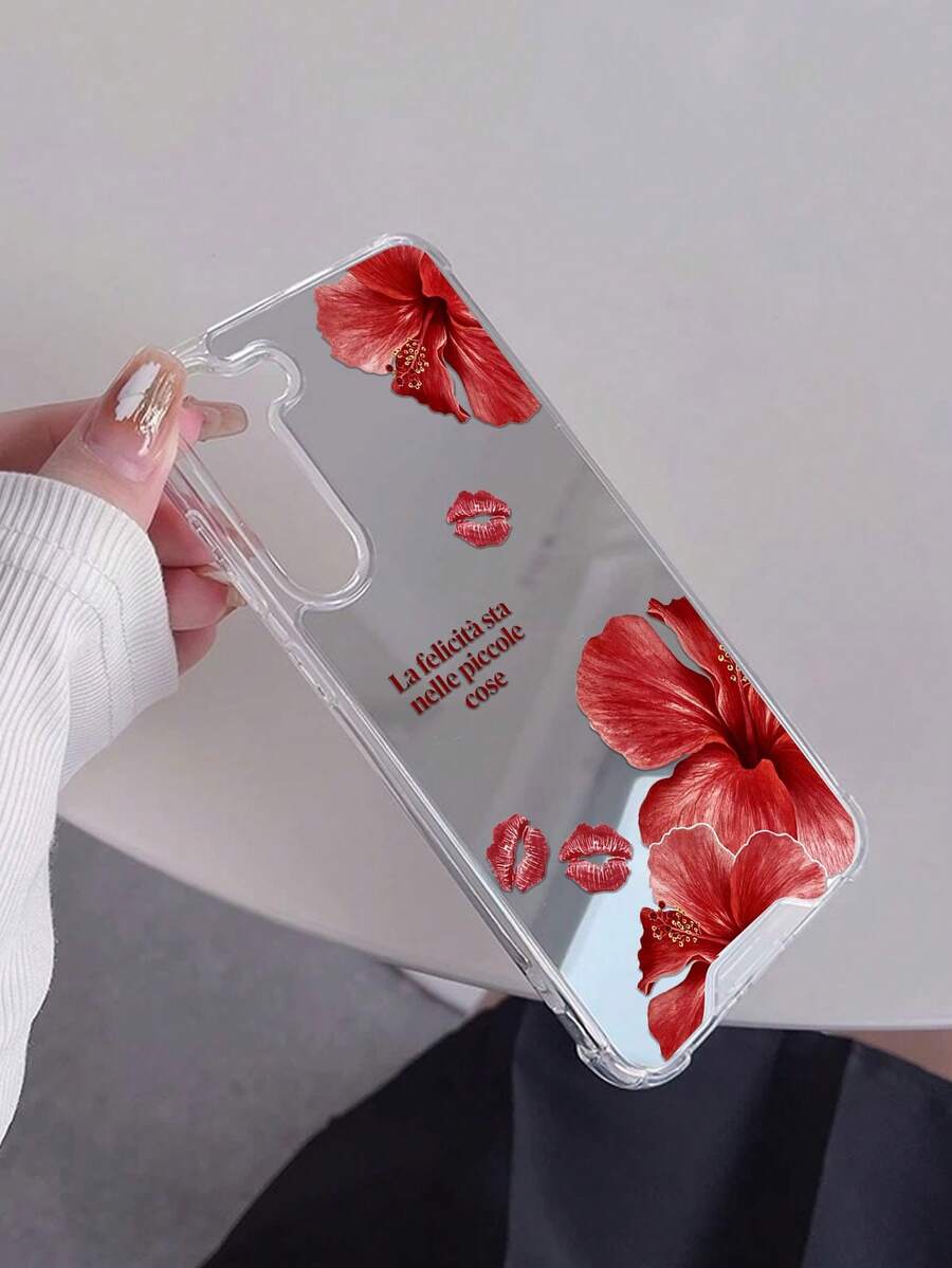 Otporna na udare modna futrola za telefon sa cvetnim elementom, realistični print crvene ruže