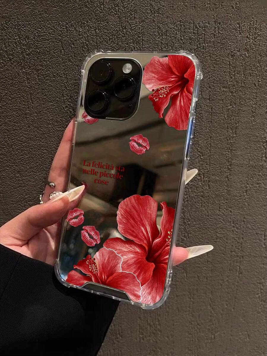 Otporna na udare modna futrola za telefon sa cvetnim elementom, realistični print crvene ruže