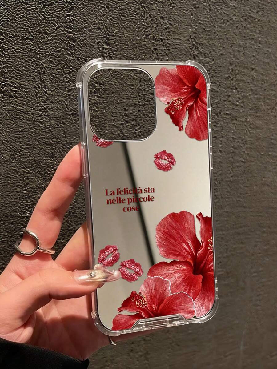 Otporna na udare modna futrola za telefon sa cvetnim elementom, realistični print crvene ruže