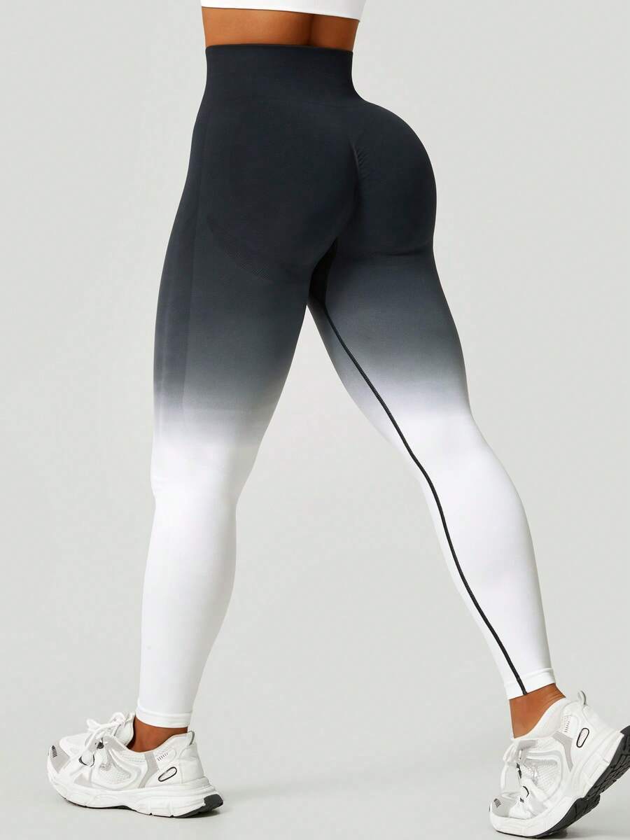Ženske modne ombre pantalone za jogu  za trening, bešavne uske helanke sa visokim strukom