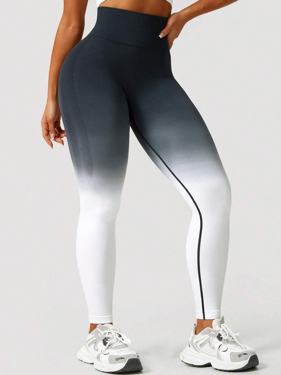 Ženske modne ombre pantalone za jogu  za trening, bešavne uske helanke sa visokim strukom