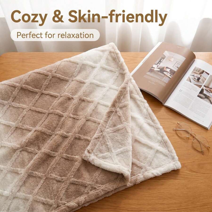 Mekano plišano ćebe sa printom srca, toplo flanelirano ćebe, mekano i udobno