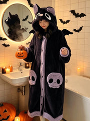 Smešni bademantil slepog miša, Halloween bademantil malog đavola, mekan i udoban