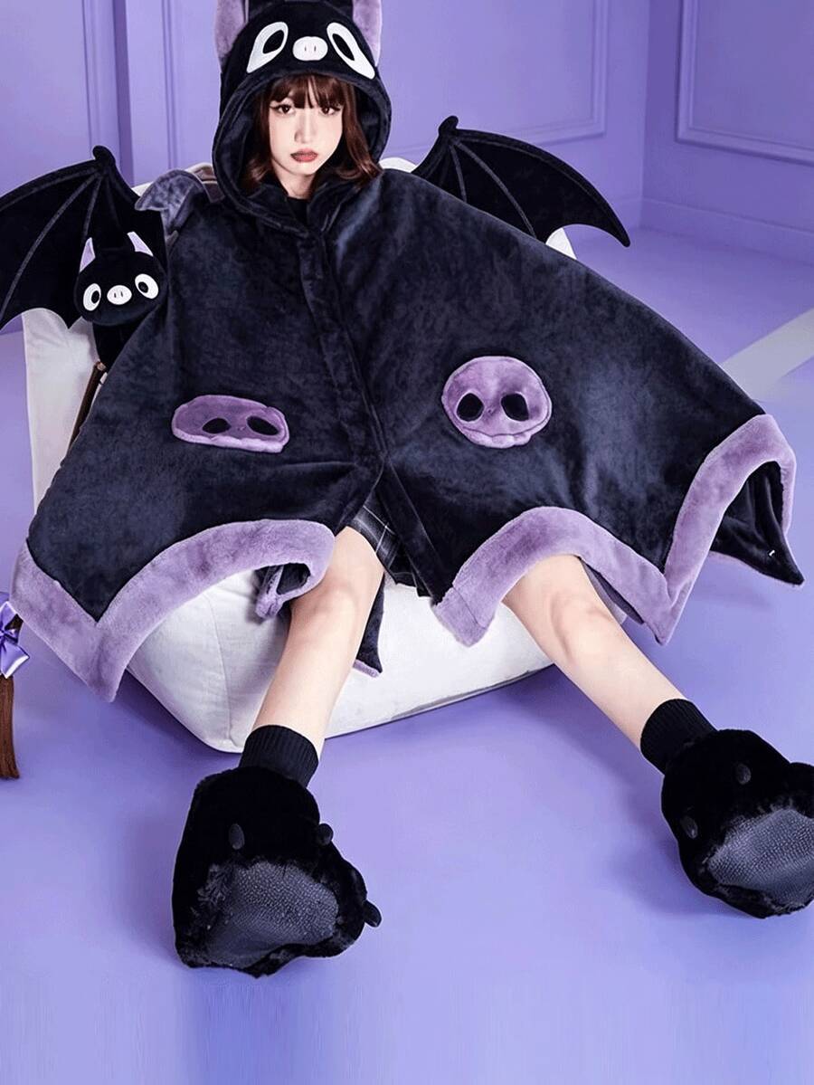 Smešni bademantil slepog miša, Halloween bademantil malog đavola, mekan i udoban