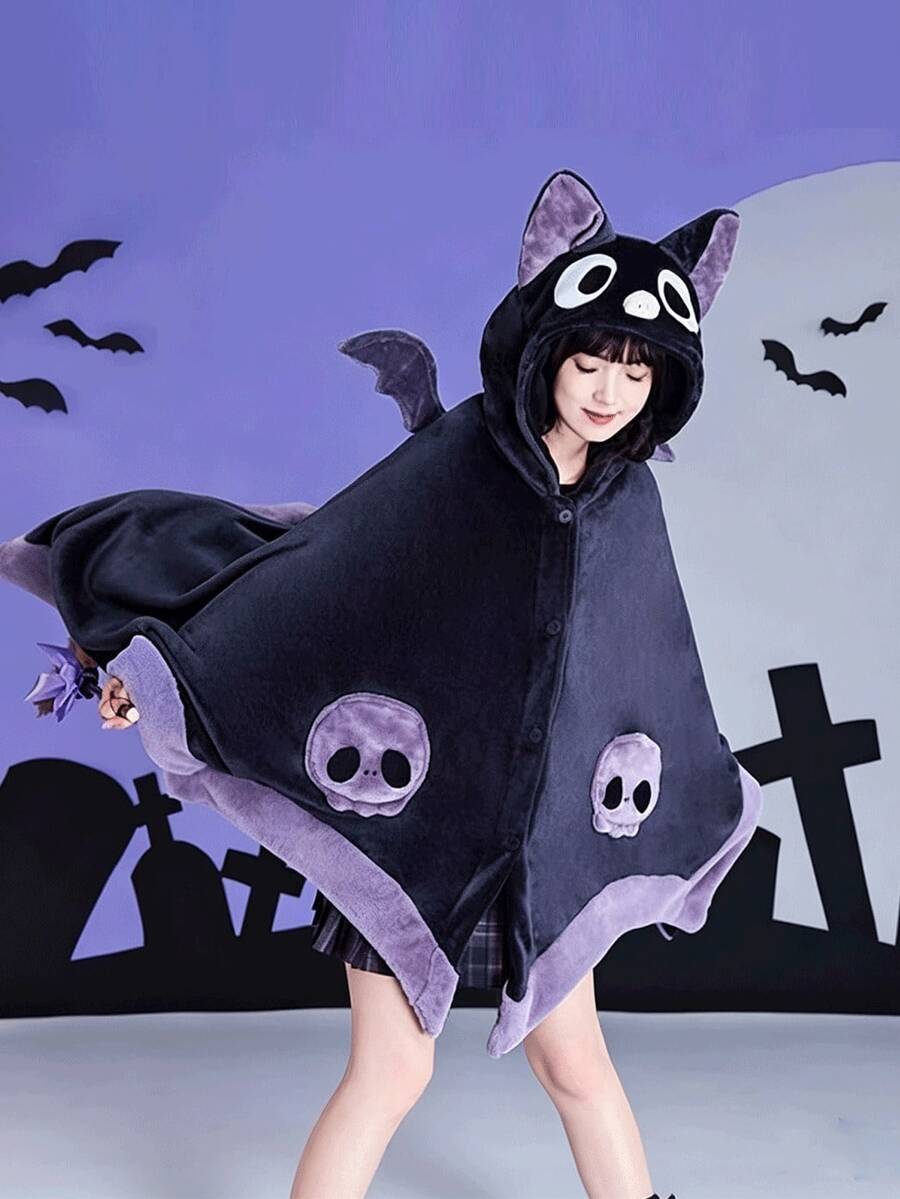 Smešni bademantil slepog miša, Halloween bademantil malog đavola, mekan i udoban