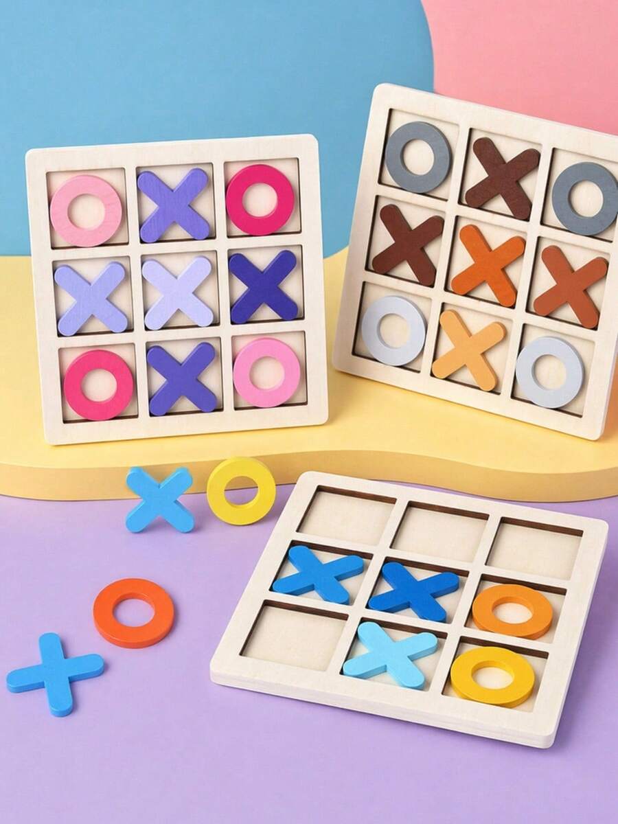 Set drvenih XO igara za decu 14,5 x 14,5 cm,
