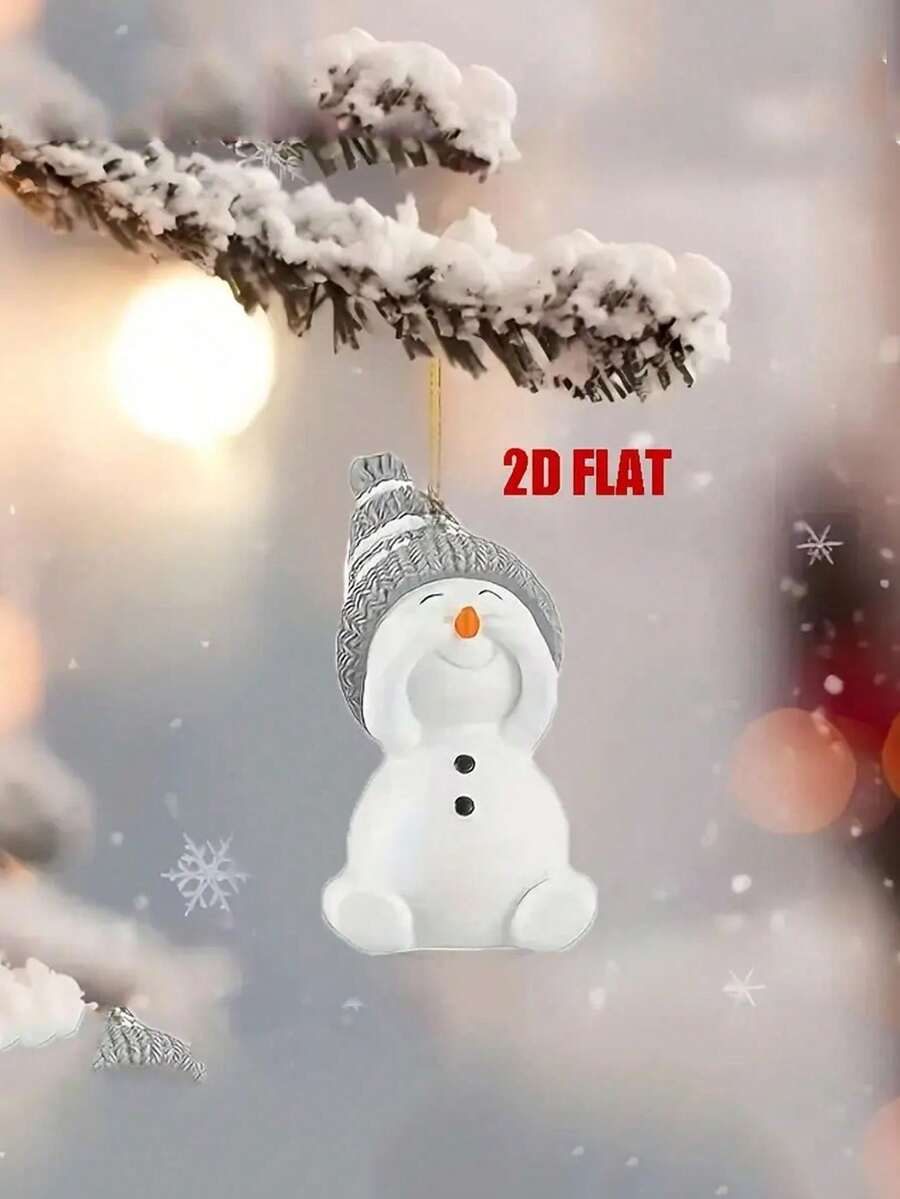 12 kom/6 kom/1 kom 2D drveni ukras za kačenje u obliku sneška